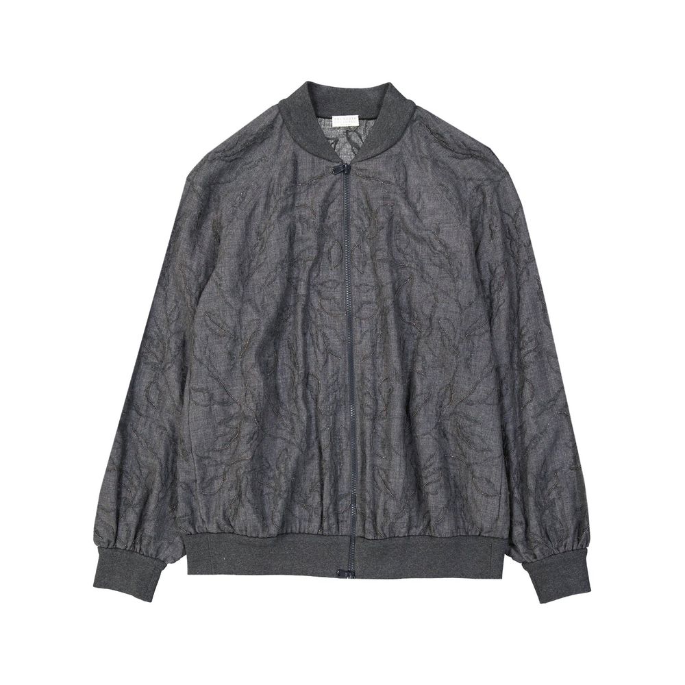 Brunello Cucinelli Gray Virgin Wool Bomber