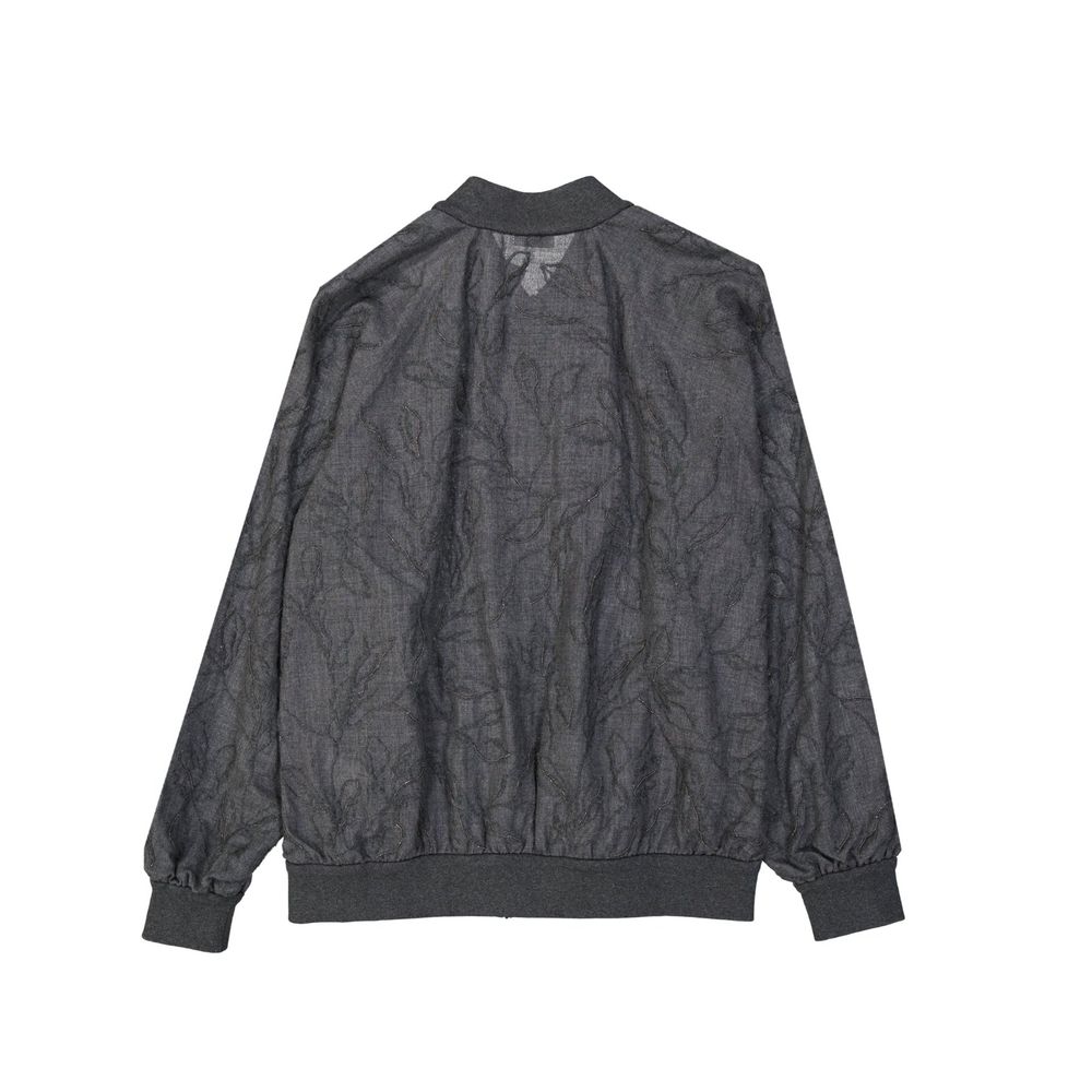 Brunello Cucinelli Gray Virgin Wool Bomber