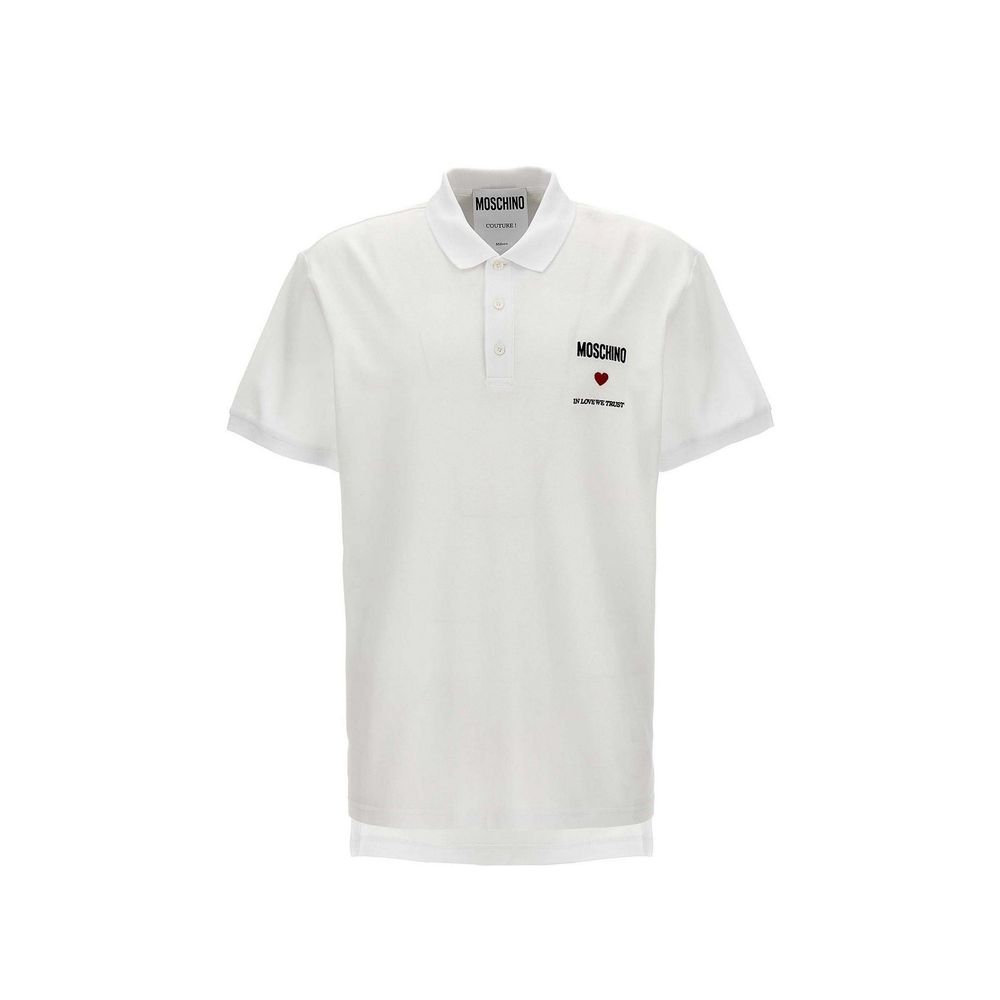 Moschino Couture White Cotton Polo Shirt