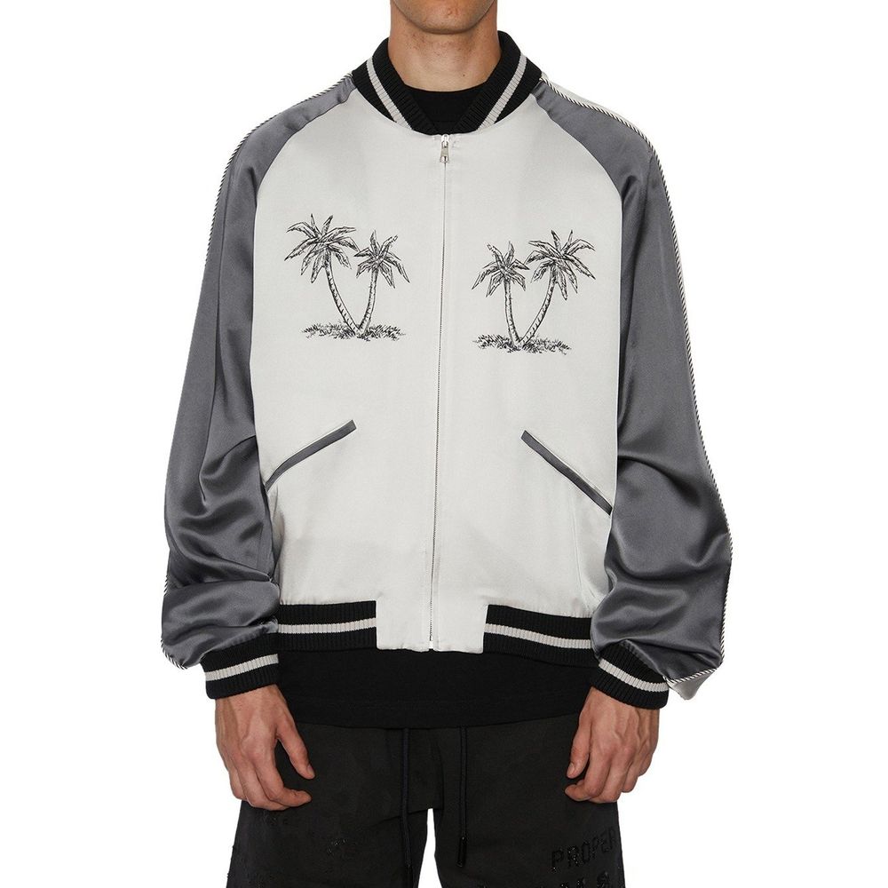 Palm Angels Gray Acetate Bomber