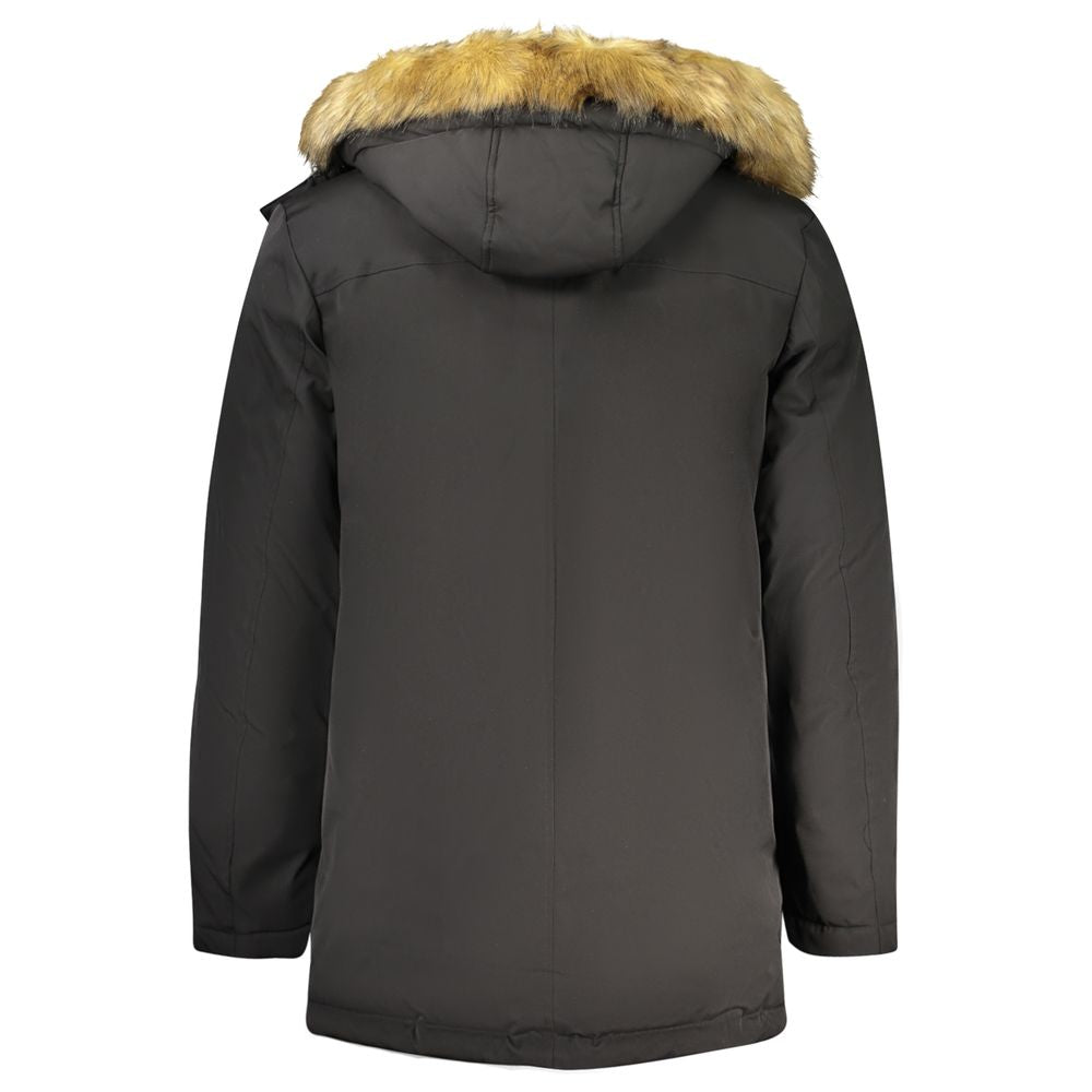 Guess Jeans Black Polyester Mens Jacket