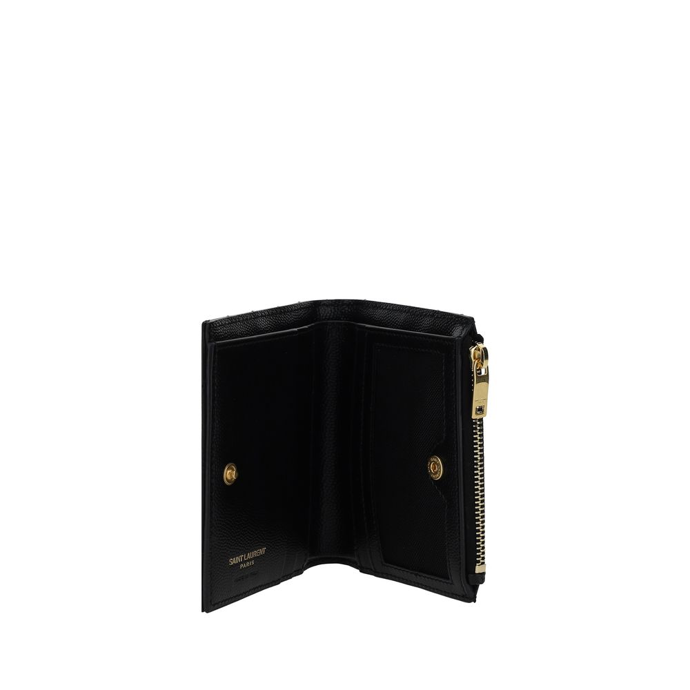 Saint Laurent Black Calf Leather Bos Taurus Wallet