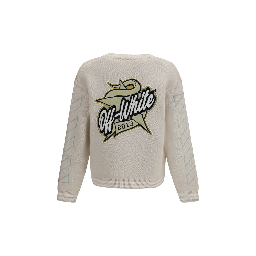 Off-White Beige Cotton Cardigan