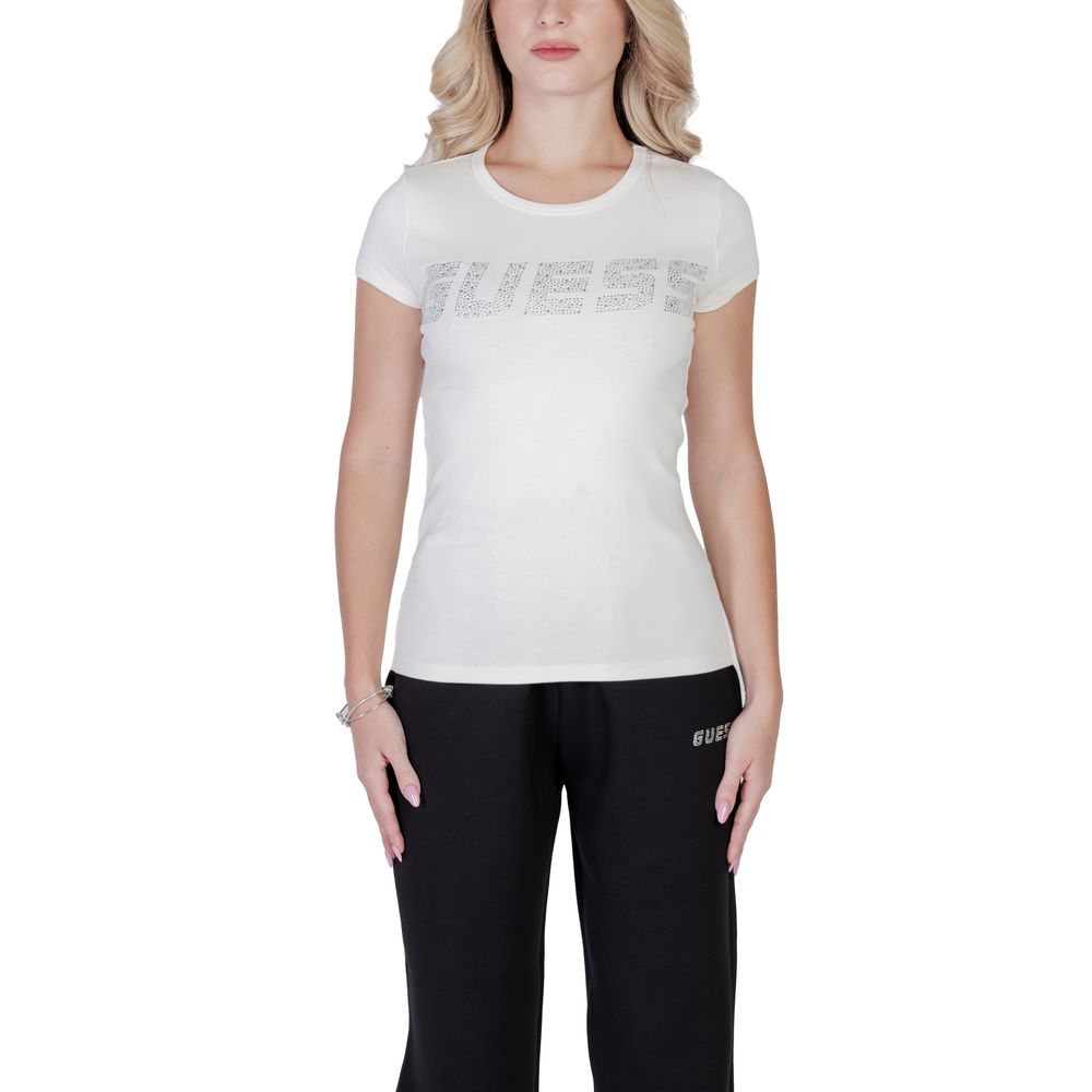 Guess Active Cream Cotton T-Shirt