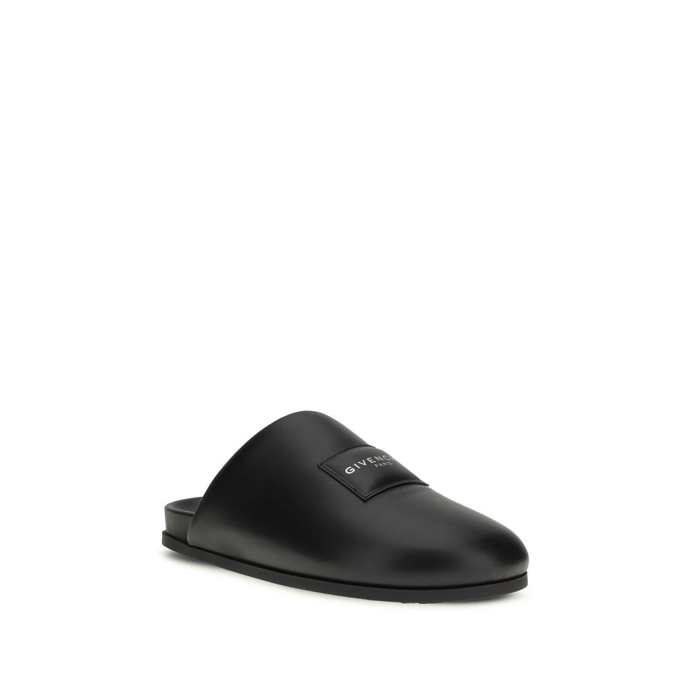 Givenchy Black Calf Leather Bos Taurus Mules