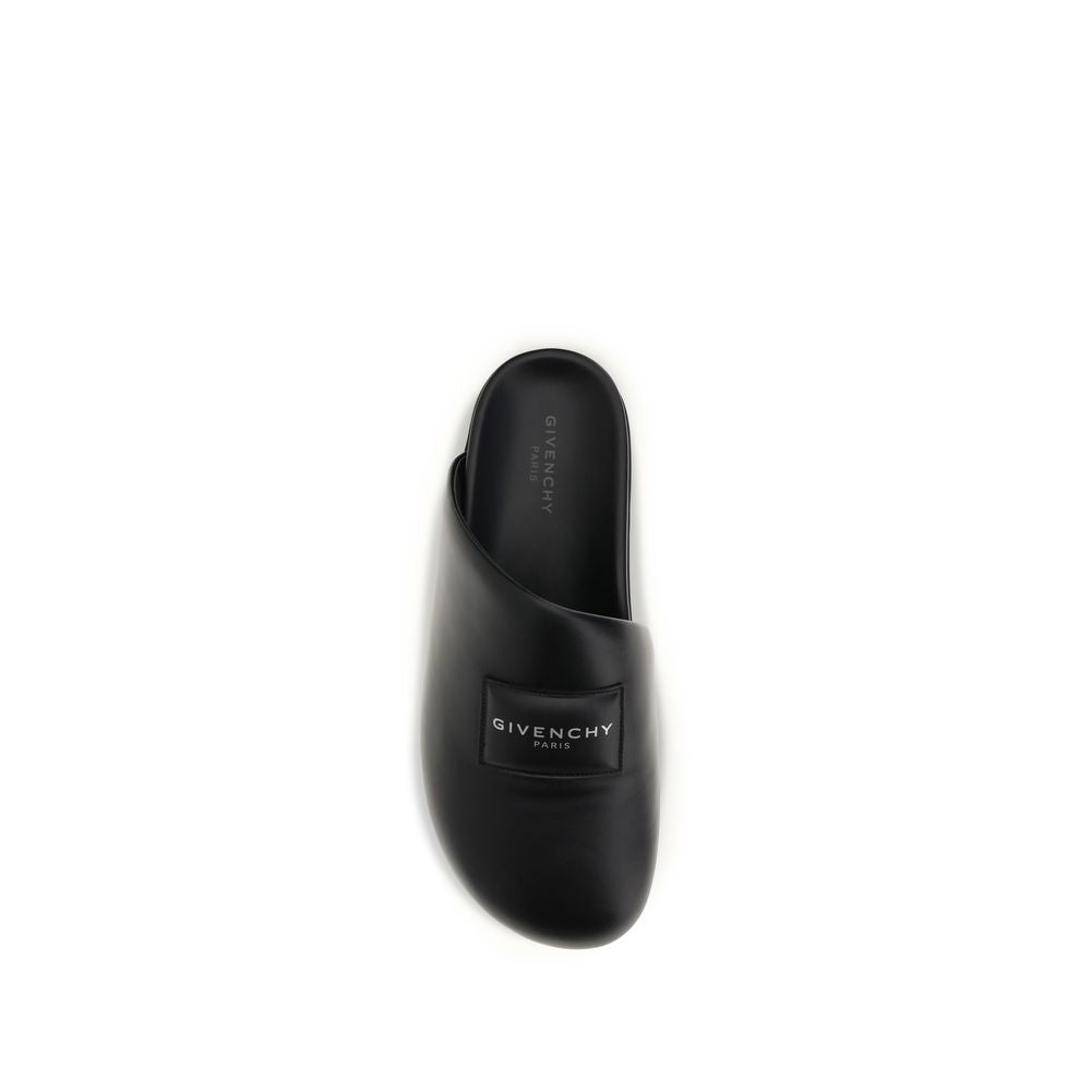Givenchy Black Calf Leather Bos Taurus Mules