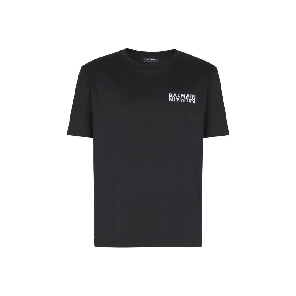 Balmain Black Cotton T-Shirt