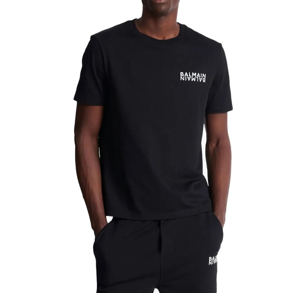 Balmain Black Cotton T-Shirt