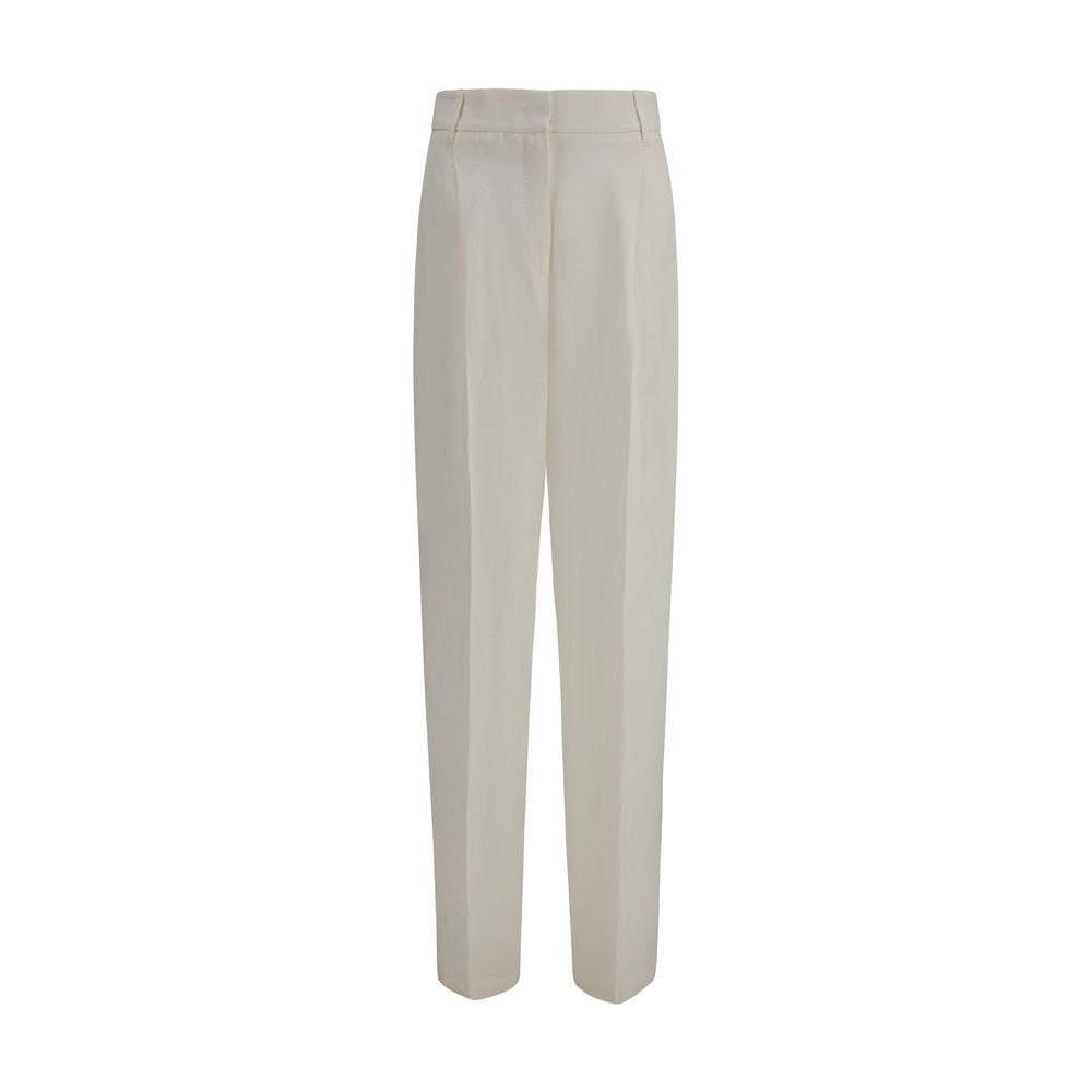 Max Mara White Linen Casual Pants