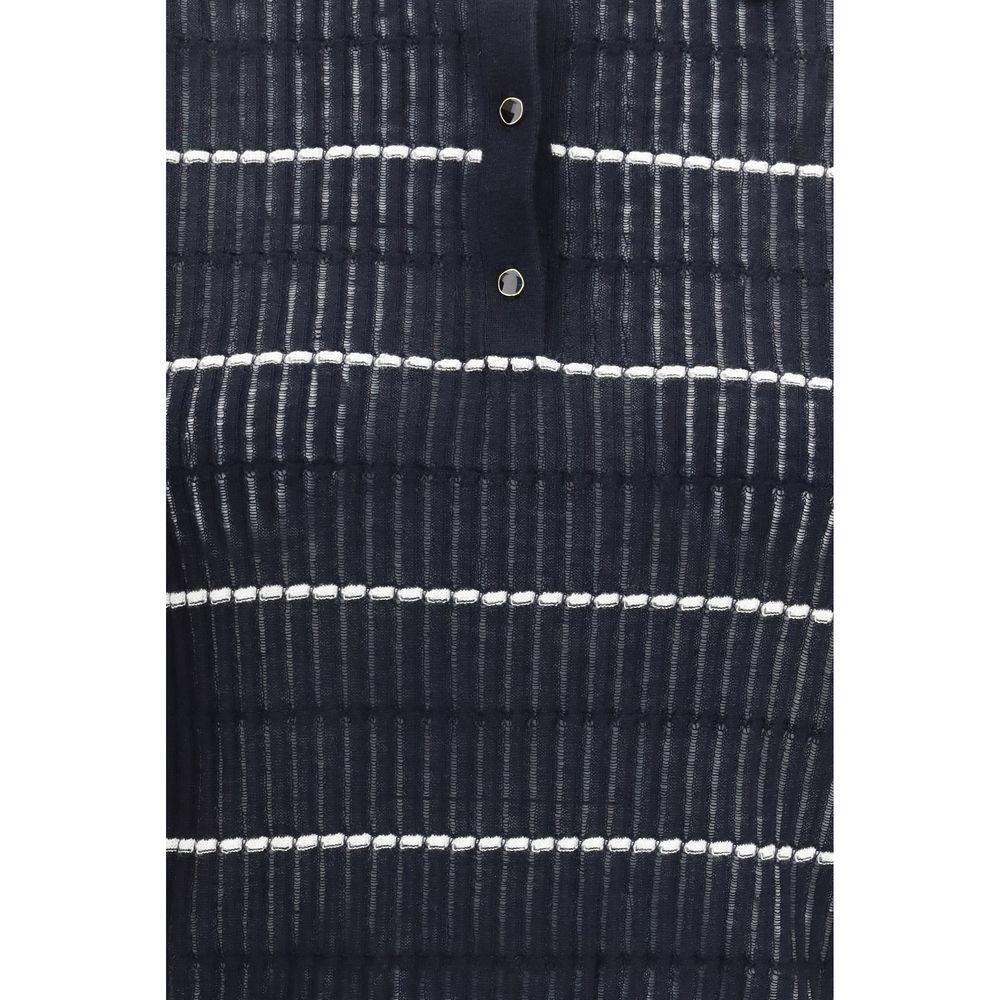 Max Mara Blue Silk Polo Shirt
