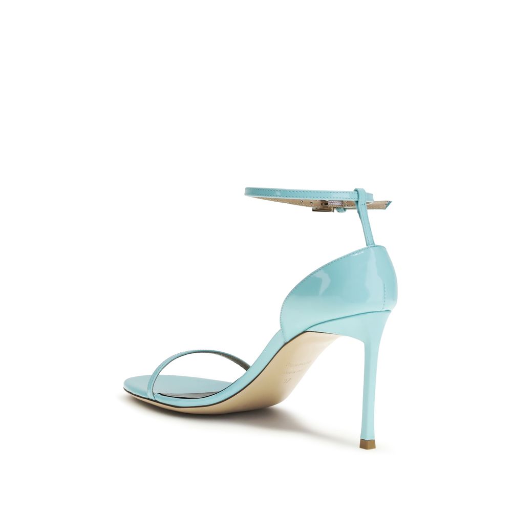 Tom Ford Blue Calf Leather Bos Taurus Stiletto Heel Sandals