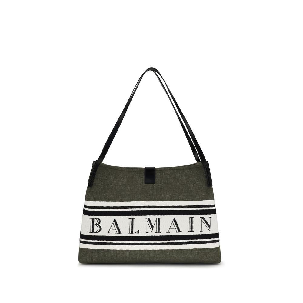 Balmain Black Cotton Shoulder Bag