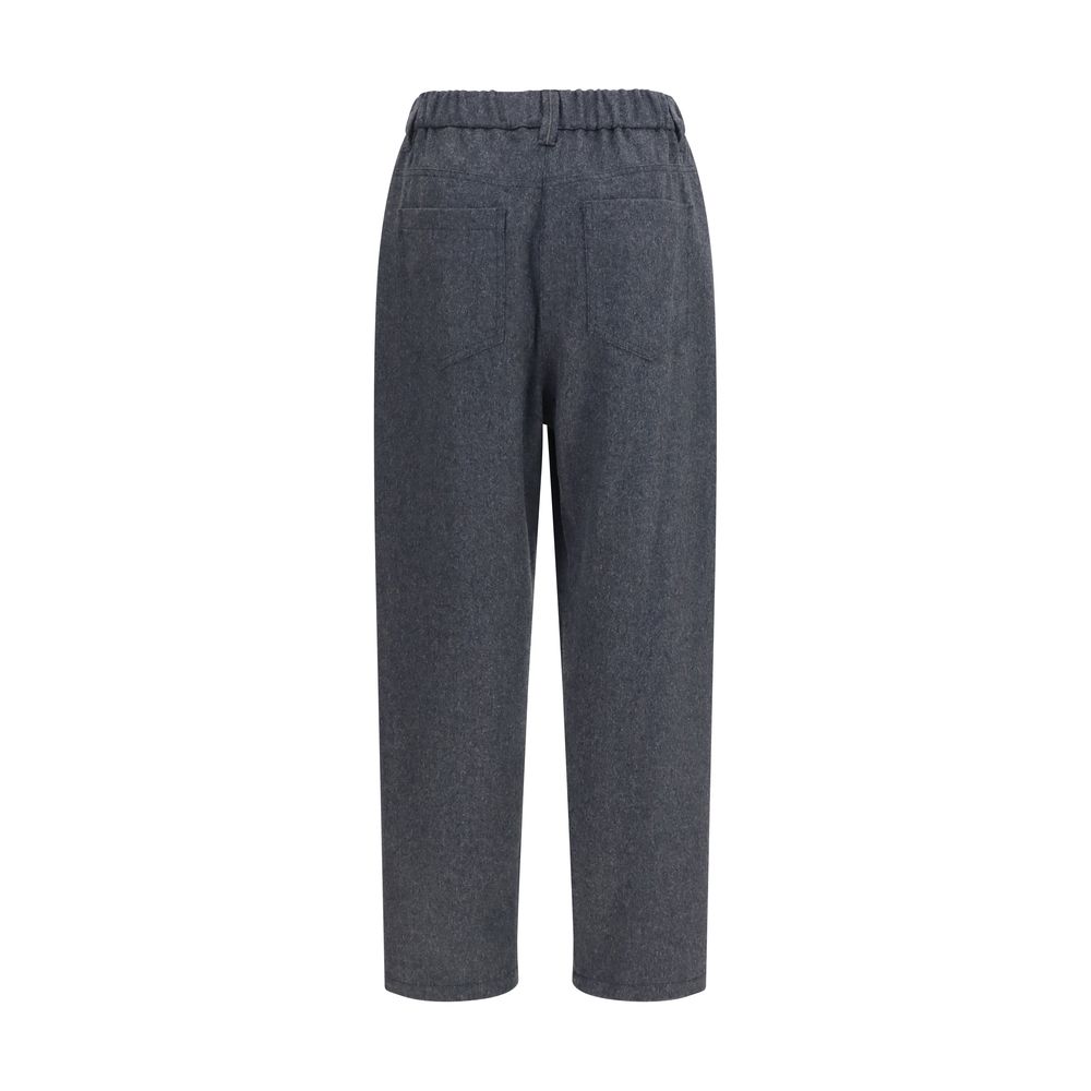Brunello Cucinelli Gray Wool Oves Aries Casual Pants