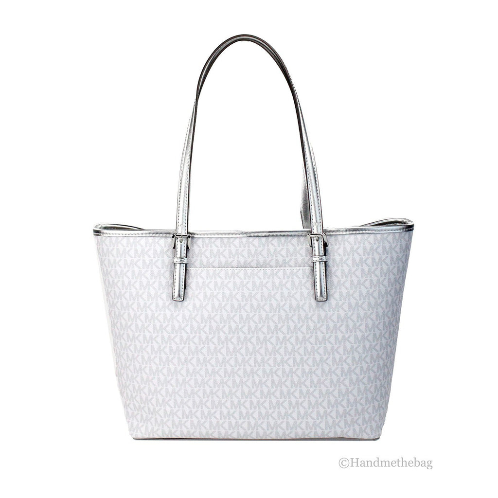Michael Kors Jet Set Travel Girls Medium Signature Carryall Tote White MK