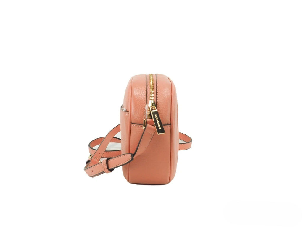 Michael Kors Jet Set Travel Medium Sherbert Leather Oval Camera Crossbody Bag
