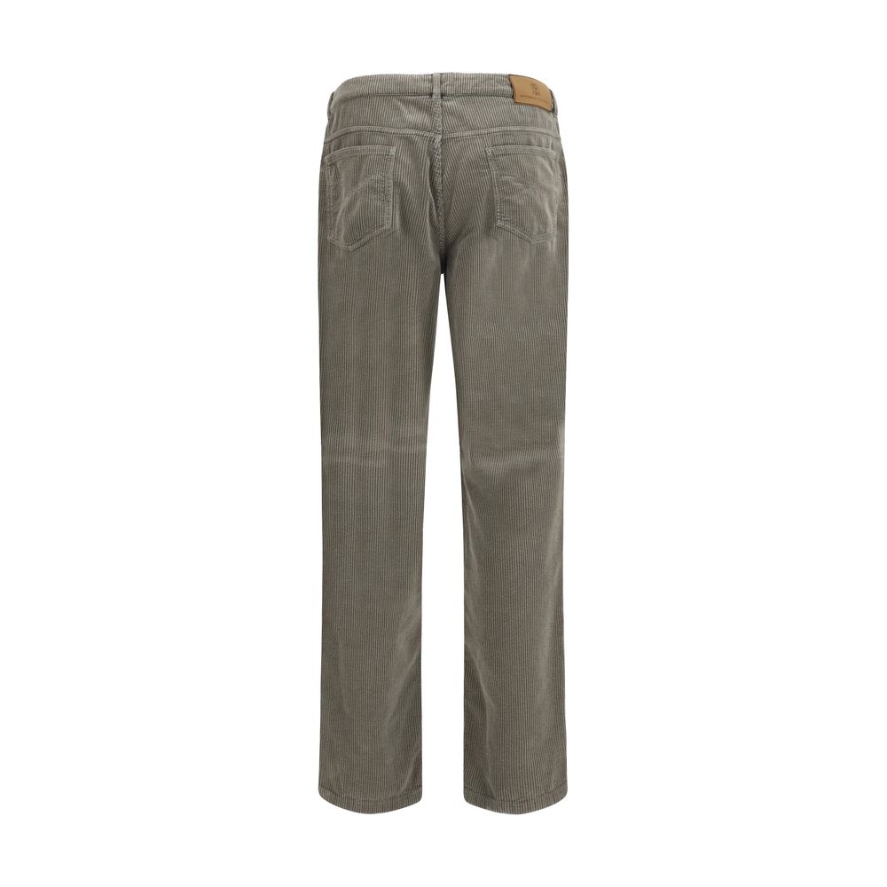 Brunello Cucinelli Bicolor Cotton Casual Pants
