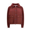 Brunello Cucinelli Bordeaux Cotton Full-Length Jacket