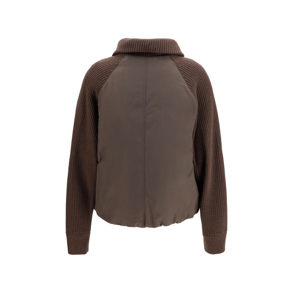 Brunello Cucinelli Brown Cotton Full-Length Jacket
