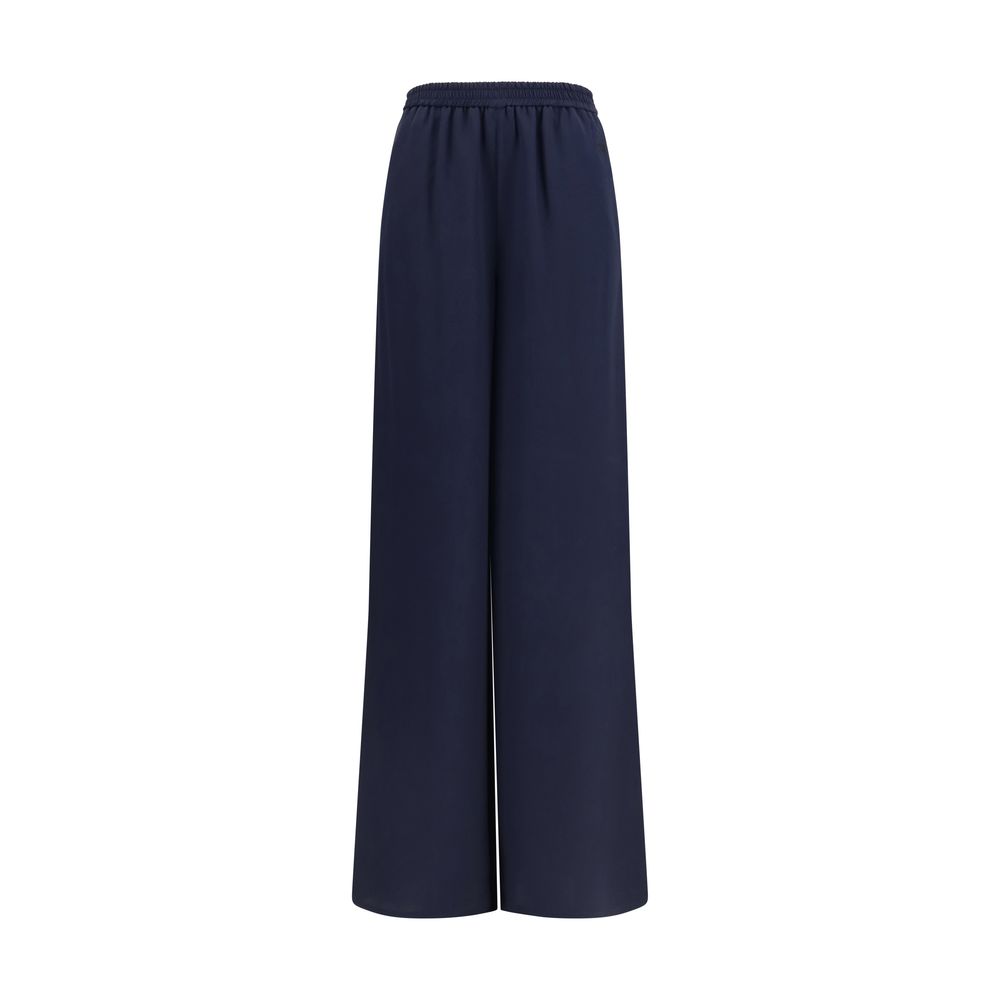 Max Mara Blue Silk Casual Pants