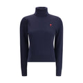 Ami Paris Blue Merino Wool Turtleneck