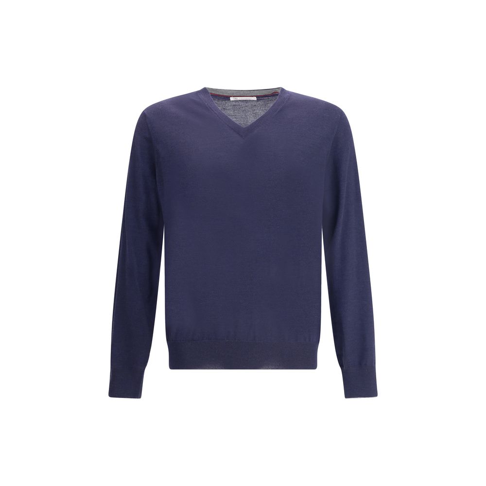 Brunello Cucinelli Blue Cashmere Sweater