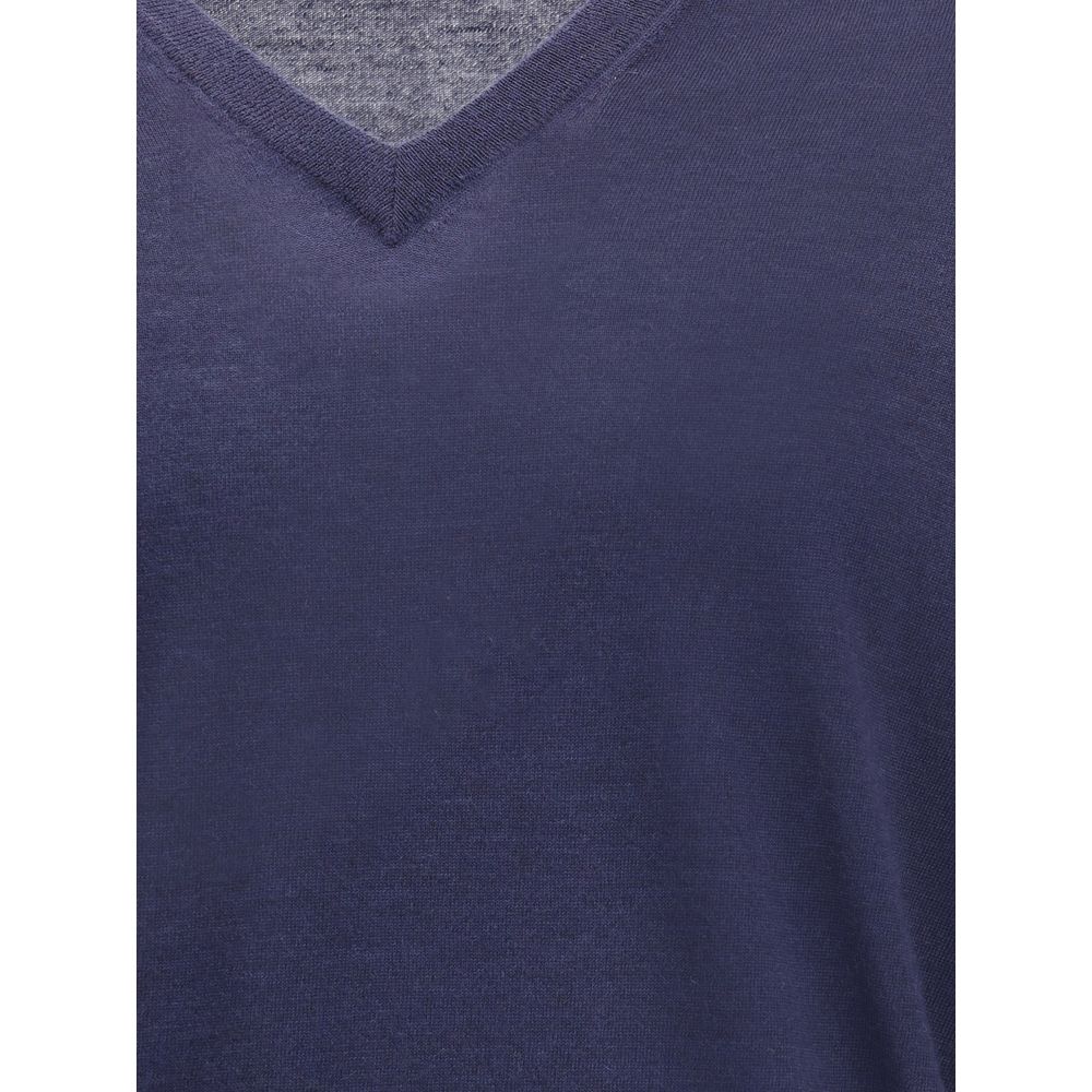 Brunello Cucinelli Blue Cashmere Sweater