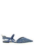 Fendi Blue Polyamide Ballet Flats