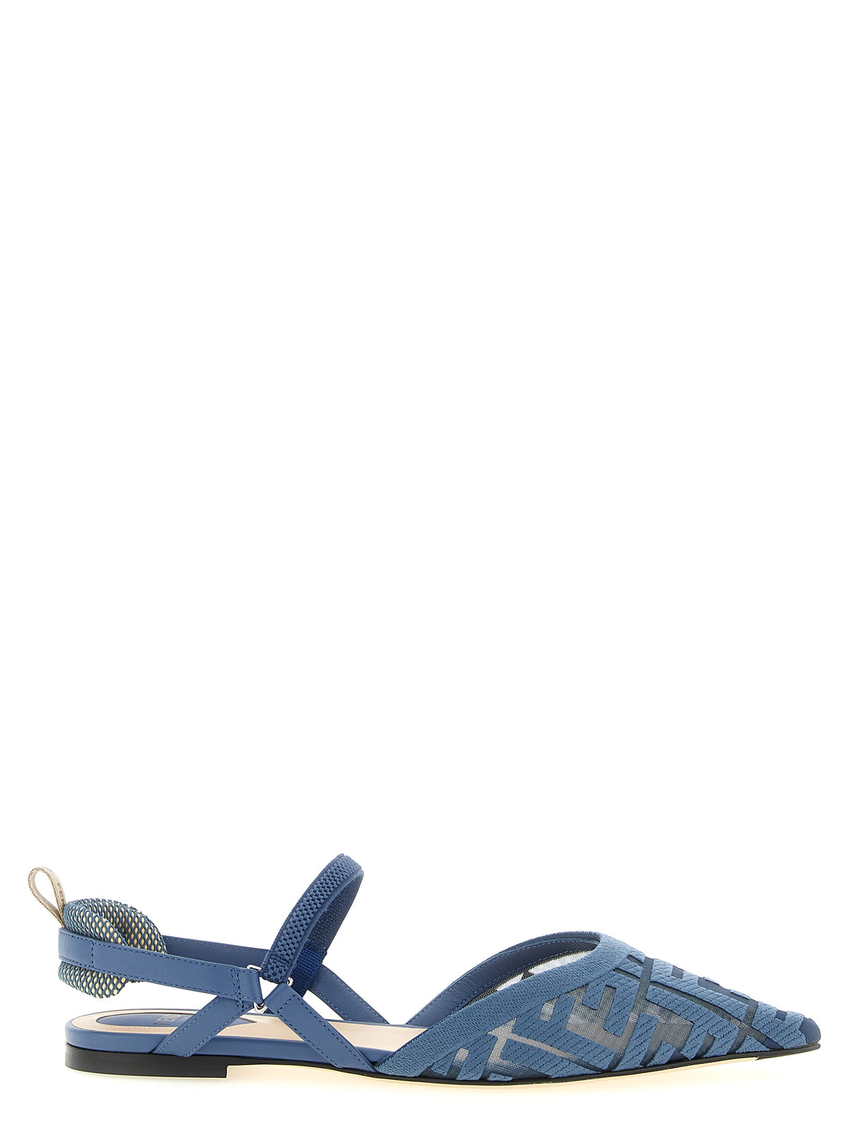 Fendi Blue Polyamide Ballet Flats