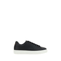 Versace Black Calf Leather Bos Taurus Low Top Sneakers