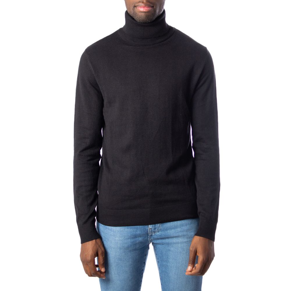 Jack Jones Black Cotton Turtleneck