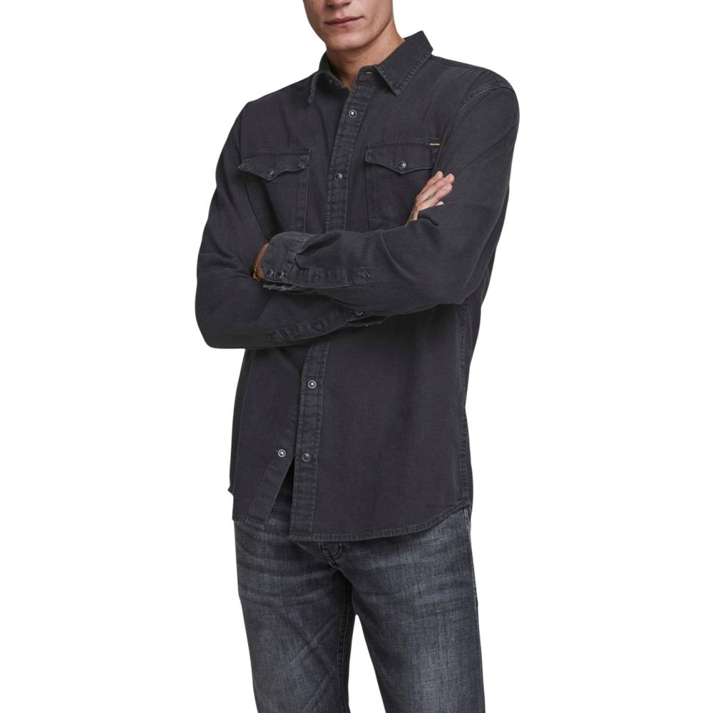 Jack Jones Black Denim Shirt