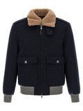Brunello Cucinelli Blue Cashmere Bomber
