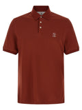 Brunello Cucinelli Red Cotton Polo Shirt