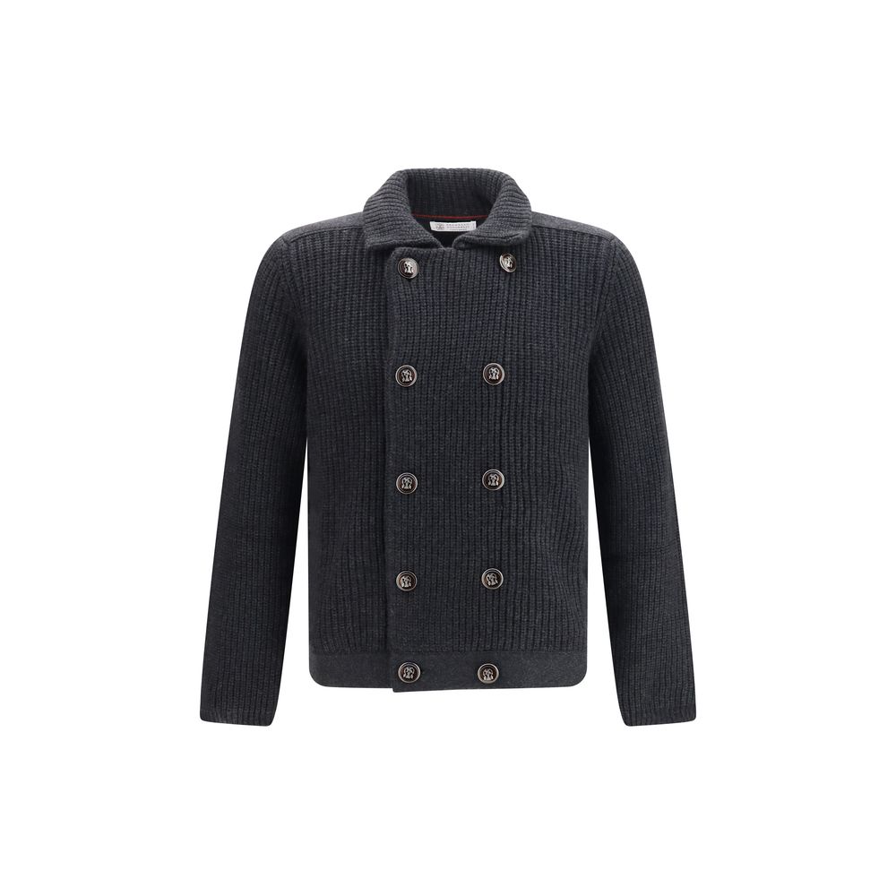 Brunello Cucinelli Gray Cashmere Cardigan