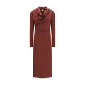 Brunello Cucinelli Bordeaux Wool Oves Aries Casual Dress