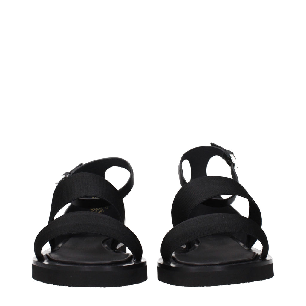 Max Mara Black Fabric Flat Sandals