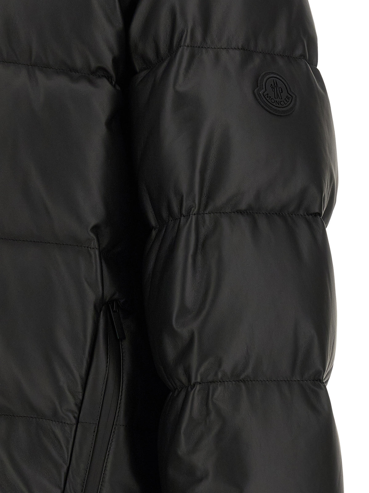 Moncler Black Leather Leather Jacket