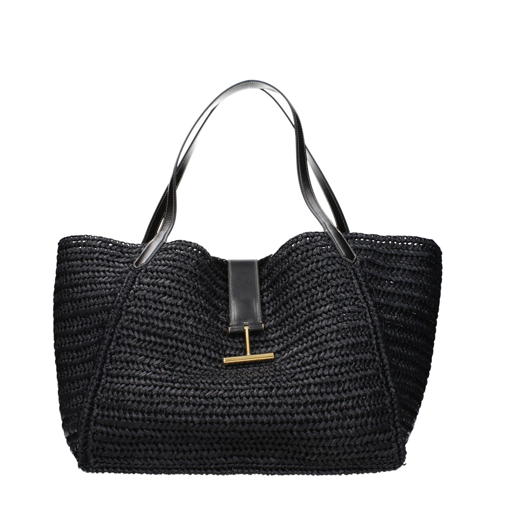 Tom Ford Black Raffia Shoulder Bag