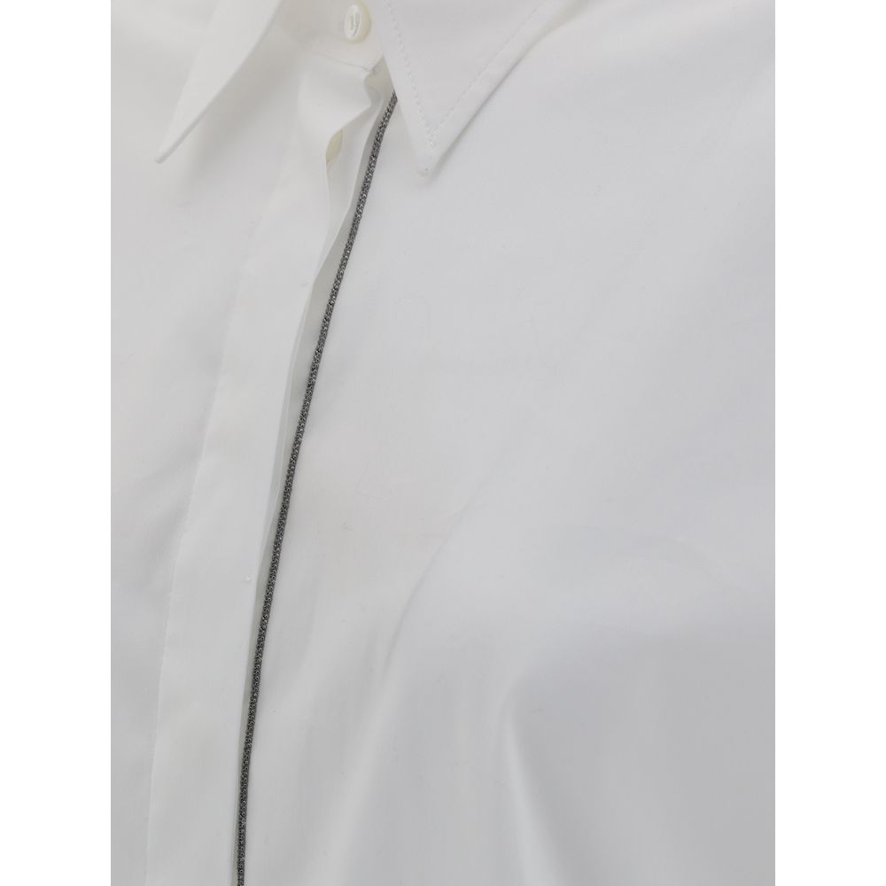 Brunello Cucinelli White Cotton Dress Shirt