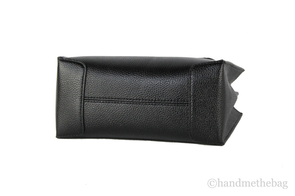 Michael Kors Mercer Medium Leather Messenger Crossbody Handbag (Black Solid)