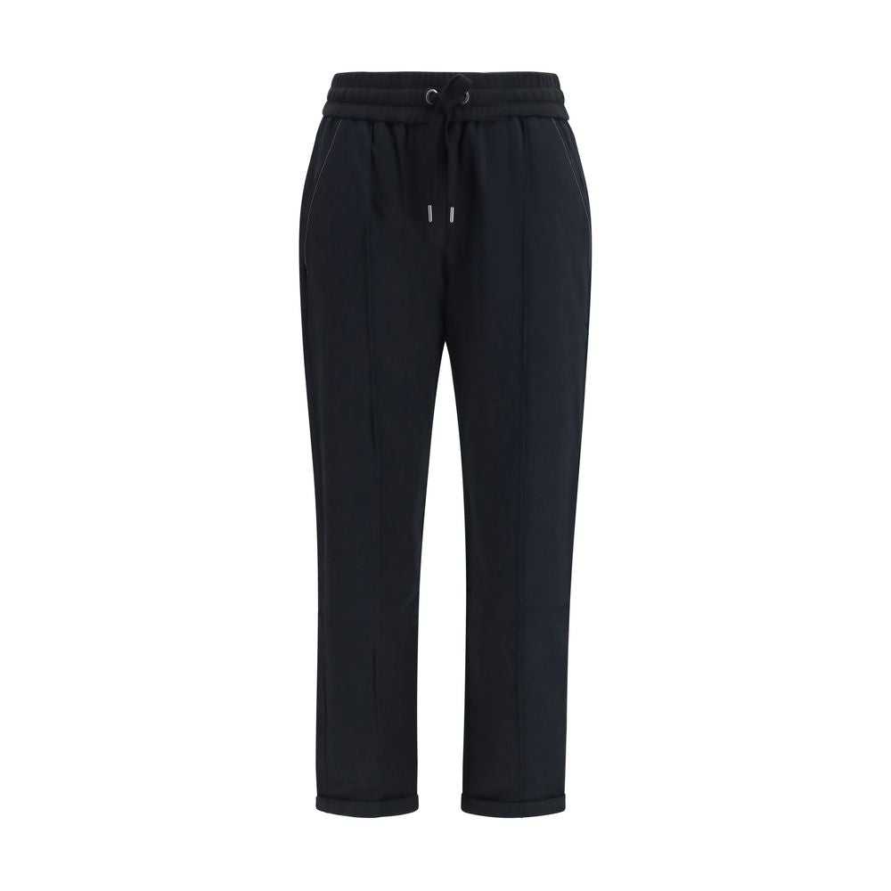 Brunello Cucinelli Black Cotton Athletic Pants