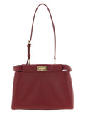 Fendi Bordeaux Lamb Leather Shoulder Bag
