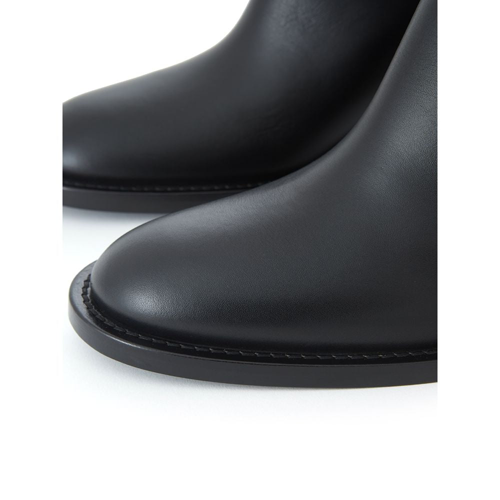 Burberry Black Leather Ankle Boots