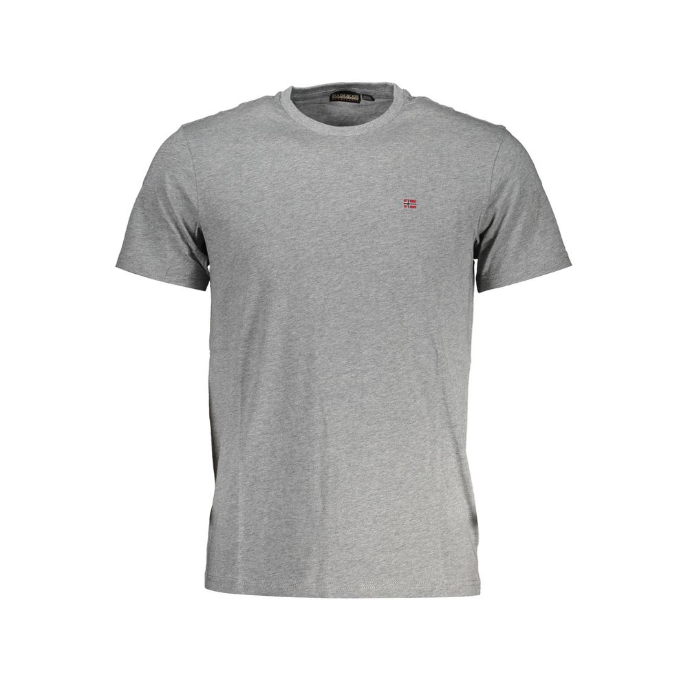 Napapijri Grigio Cotton Men T-Shirt