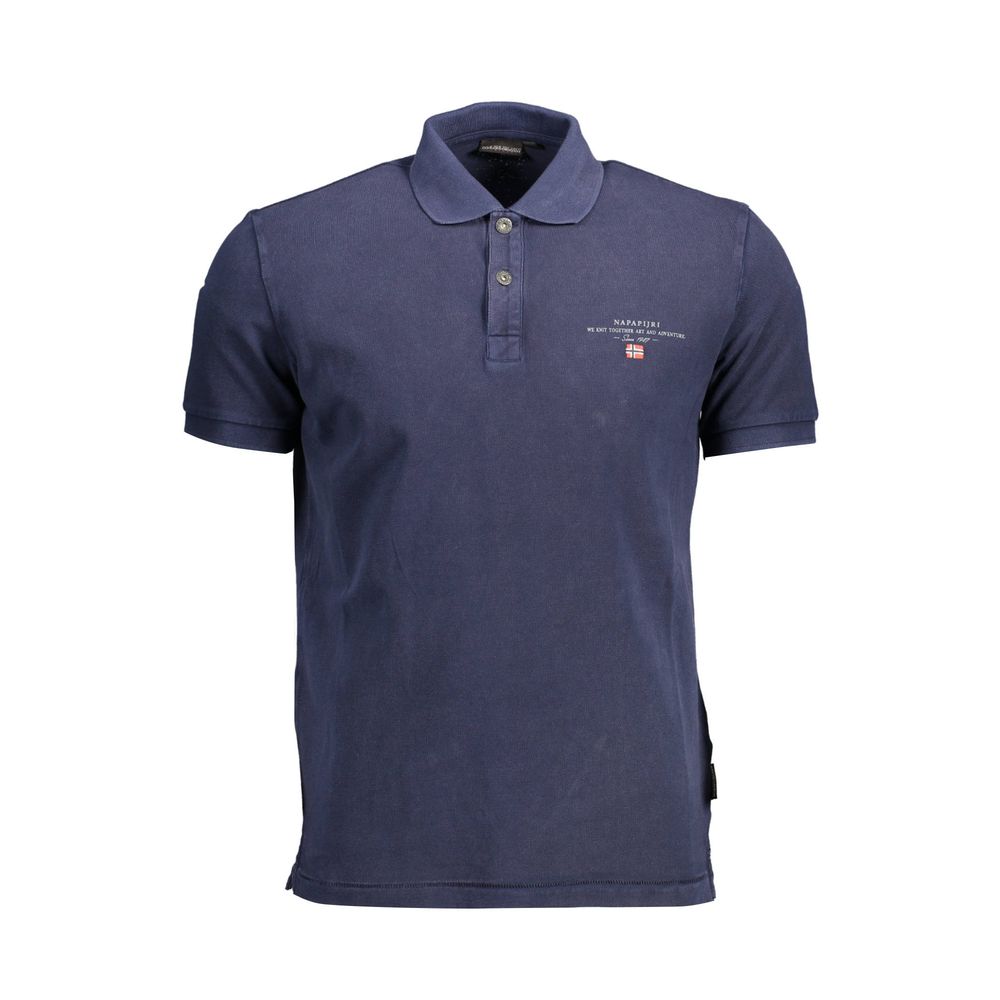 Napapijri Blue Cotton Men Polo Shirt