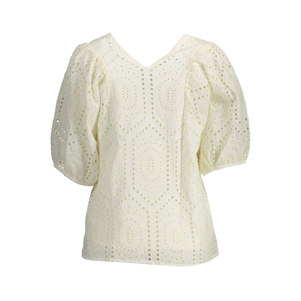 Gant White Cotton Women T-Shirt