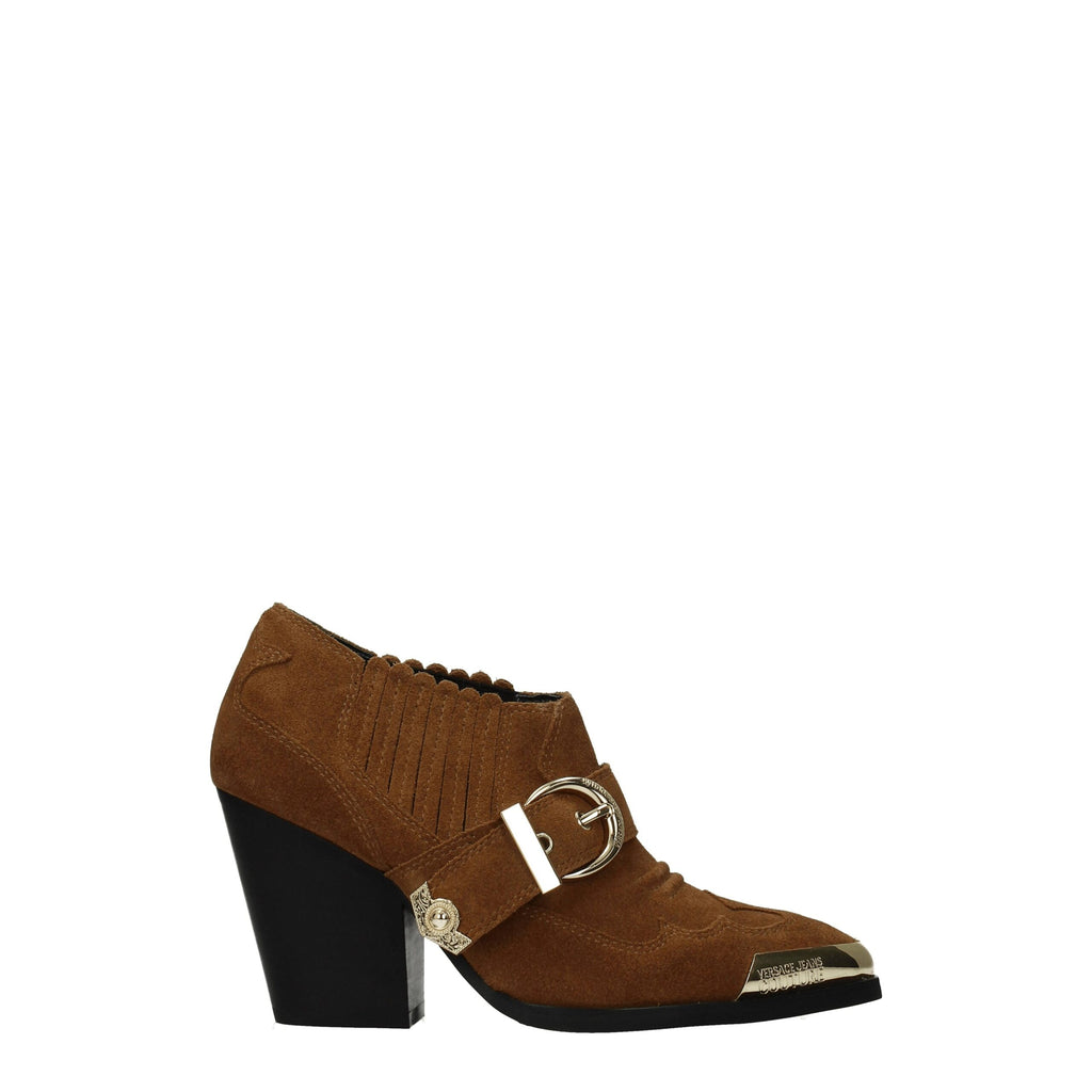 Versace Jeans Brown Leather Ankle Boots
