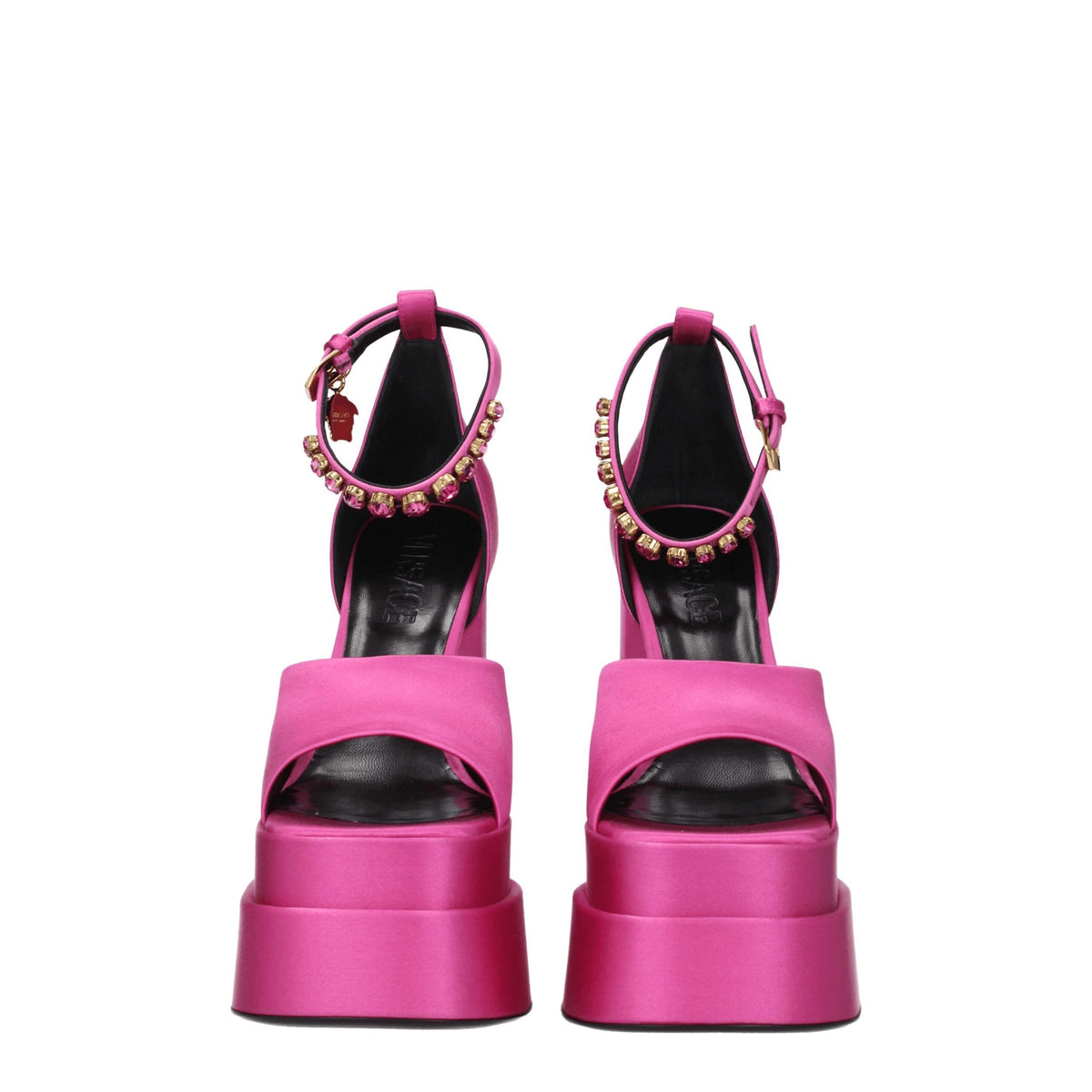 Versace Pink Satin Platform Sandals