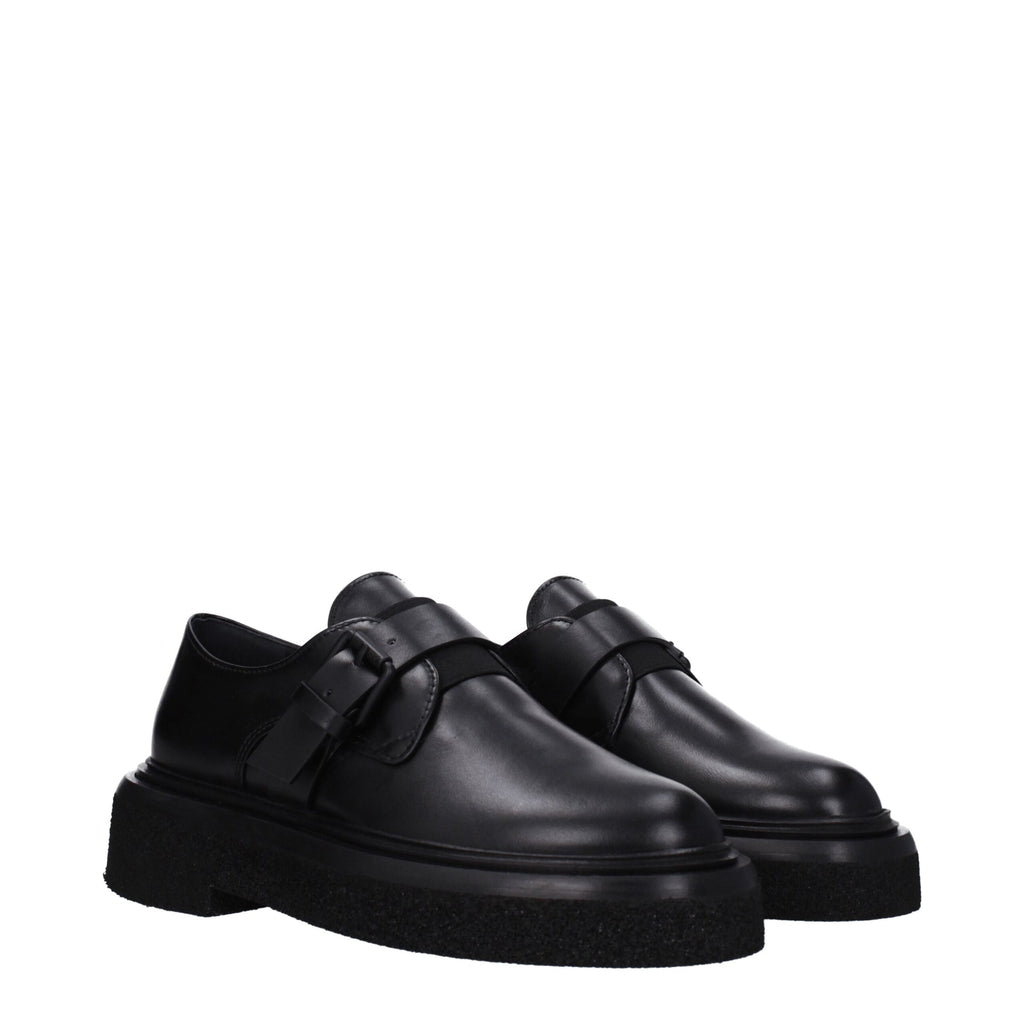 Max Mara Black Leather Oxfords And Derbies