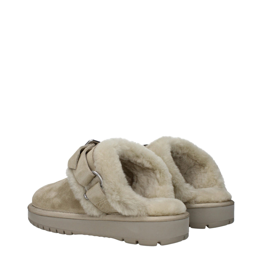 Burberry Green Leather Slippers